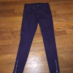Just black purple skinny jeans